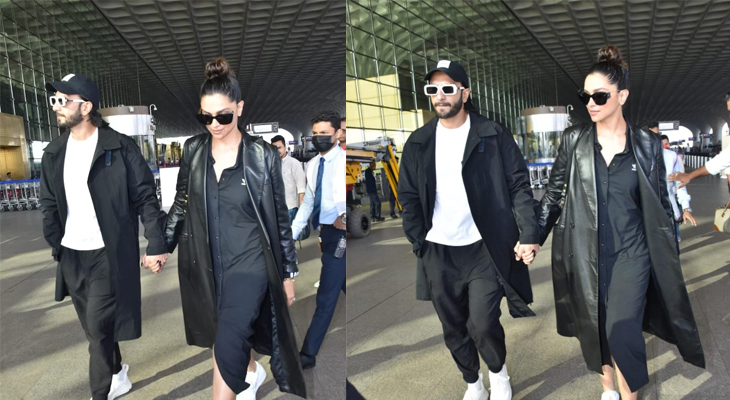 Deepika looks stylish in jacket with black sweatshirt