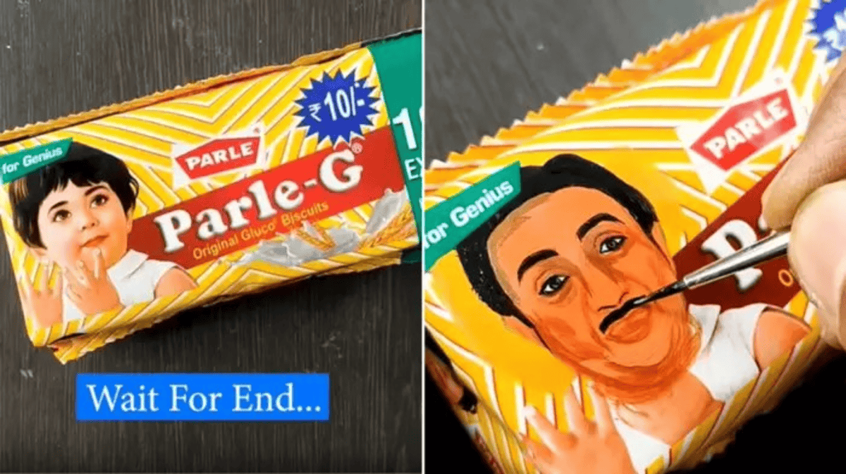 Jetha G on Parle G packet video